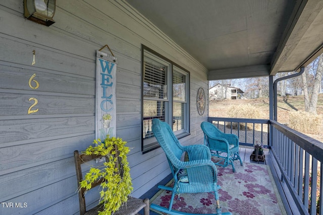 wooden deck with covered porch