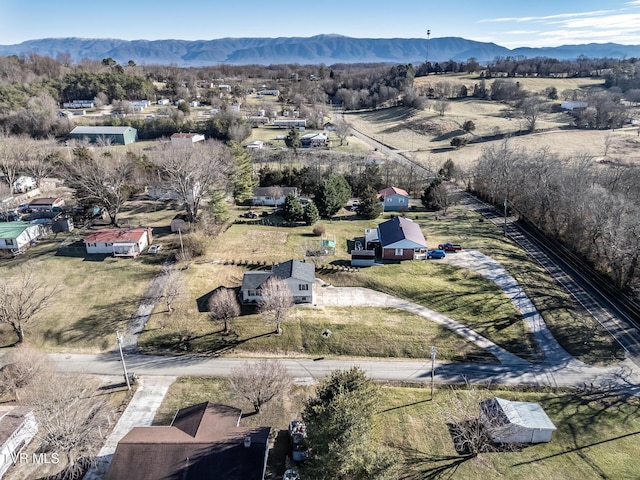 bird's eye view featuring a mountain view