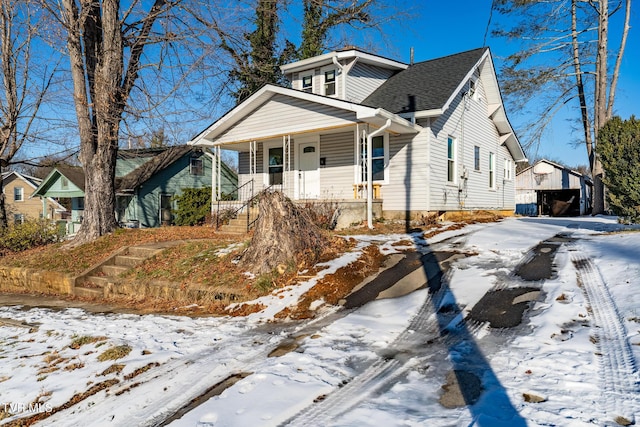 view of front of home featuring covered porch