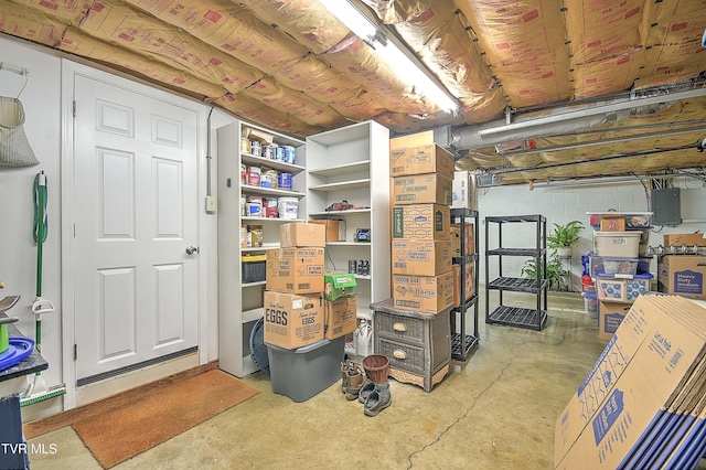 storage area featuring electric panel