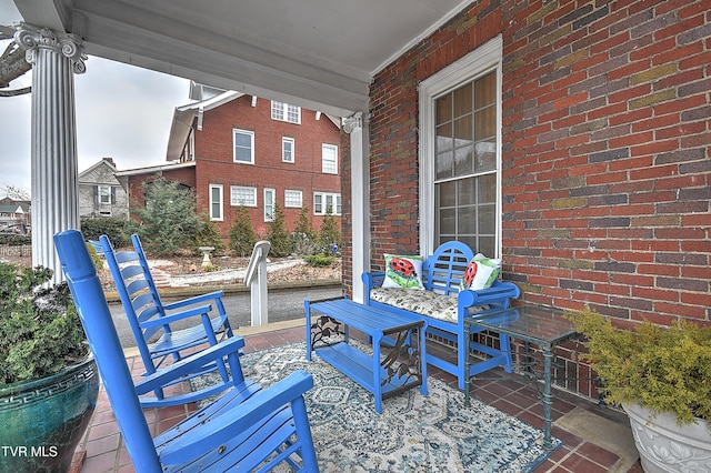 view of patio with covered porch