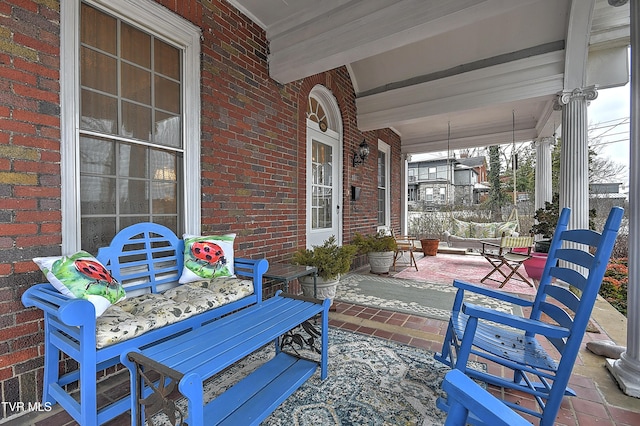 view of patio with covered porch