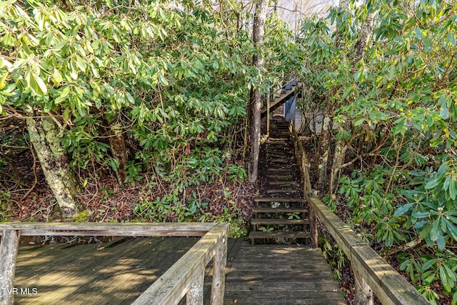 exterior space featuring a wooden deck