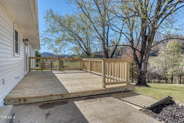 deck with a yard