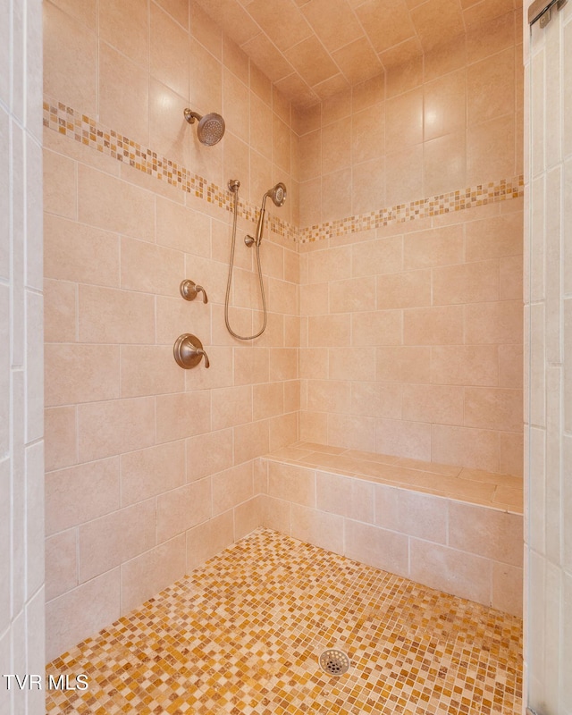 bathroom with tiled shower