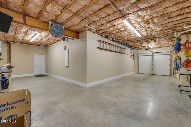 garage featuring electric panel