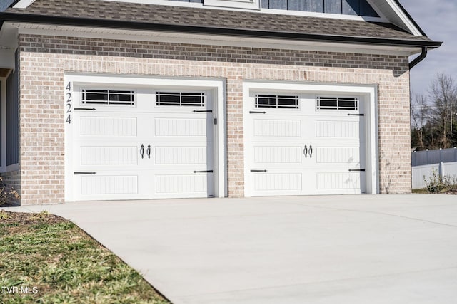 view of garage