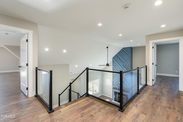 hall featuring dark hardwood / wood-style flooring