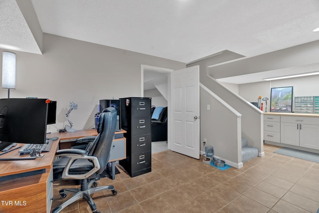 view of tiled office space