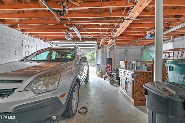 view of garage