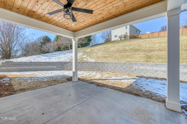 view of patio / terrace with ceiling fan