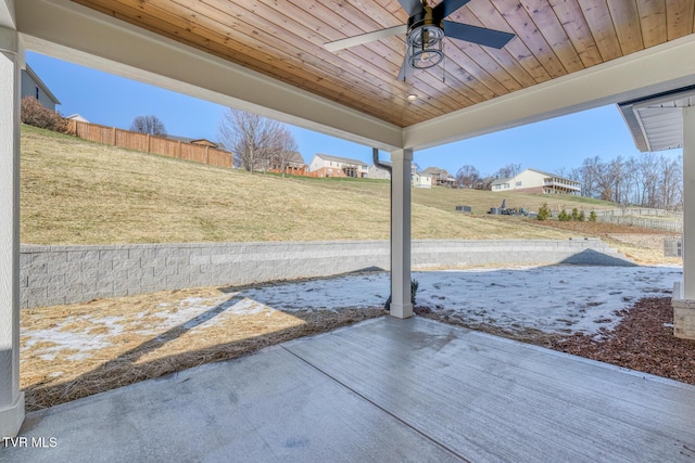 view of patio with ceiling fan