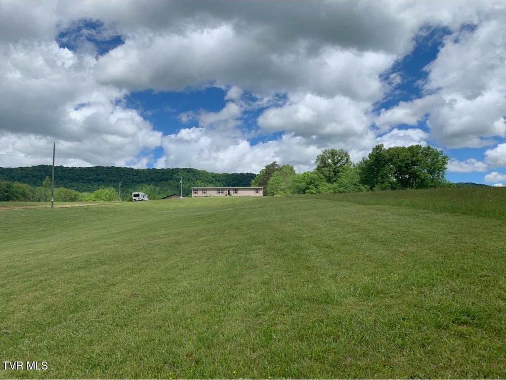 view of yard with a rural view