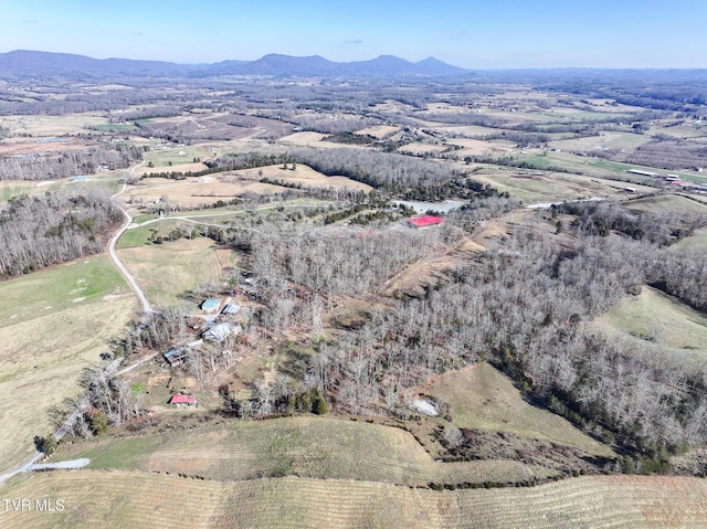 birds eye view of property featuring a mountain view