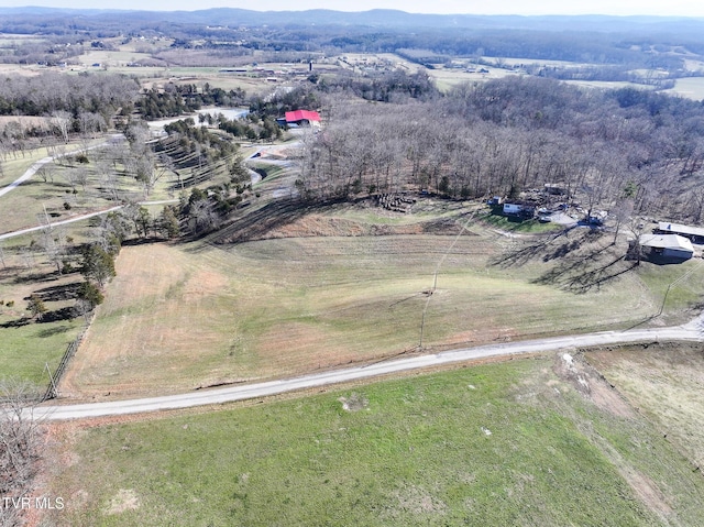 aerial view with a rural view