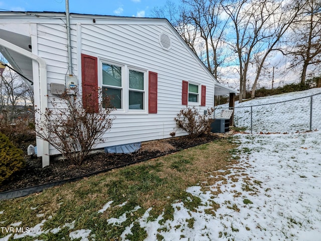 view of snowy exterior