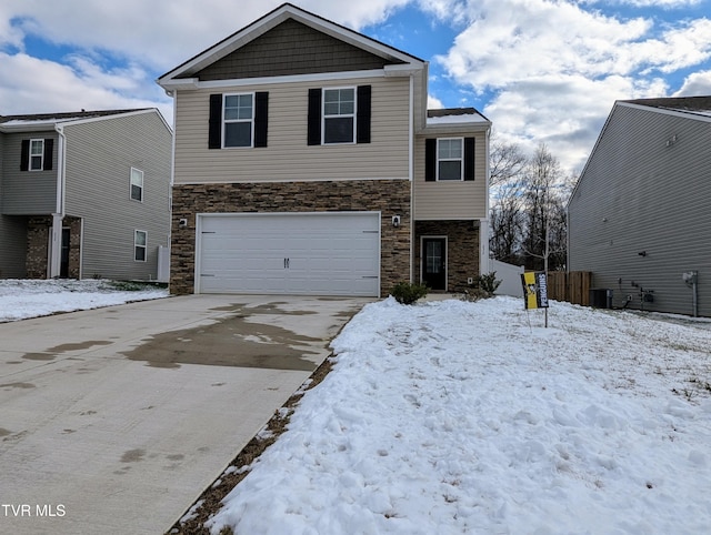 view of property with a garage