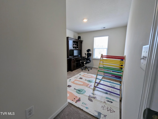 office with carpet flooring