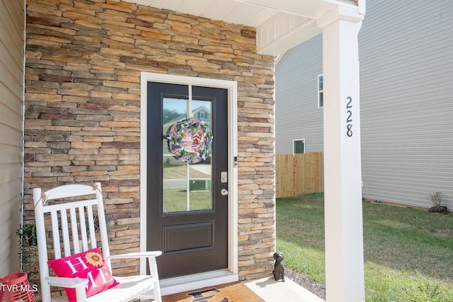 view of doorway to property