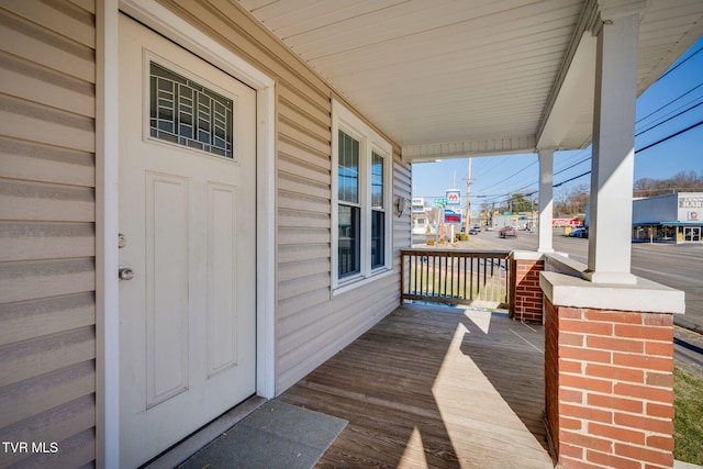 deck with a porch