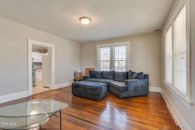 living room featuring hardwood / wood-style flooring