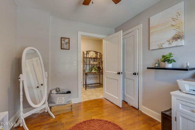 interior space with light hardwood / wood-style floors