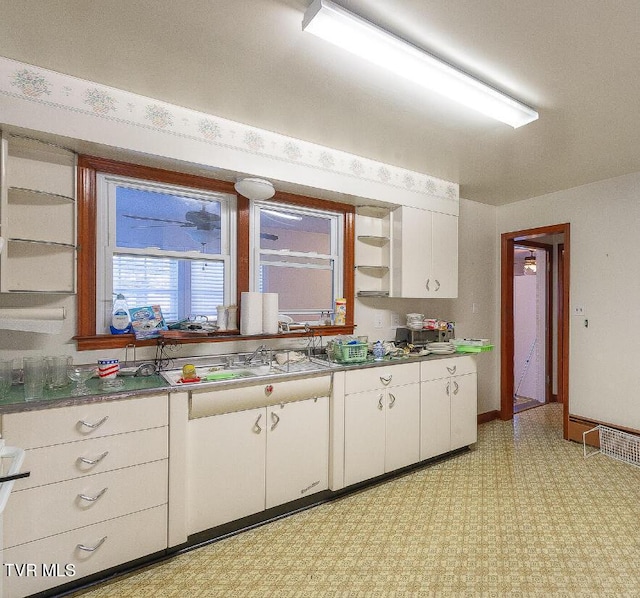 kitchen featuring sink and white cabinetry