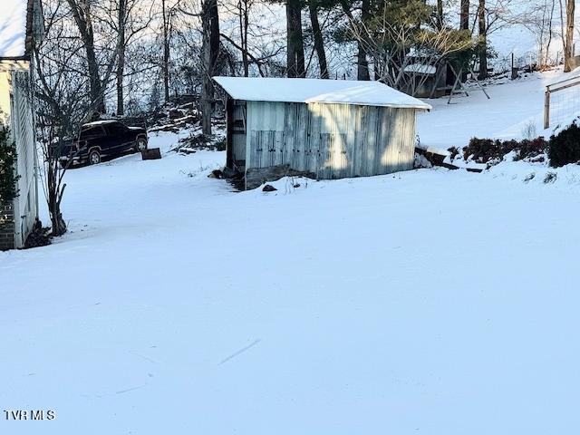 view of snow covered structure