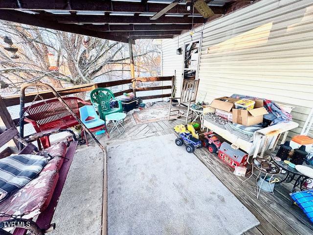 view of patio / terrace with ceiling fan