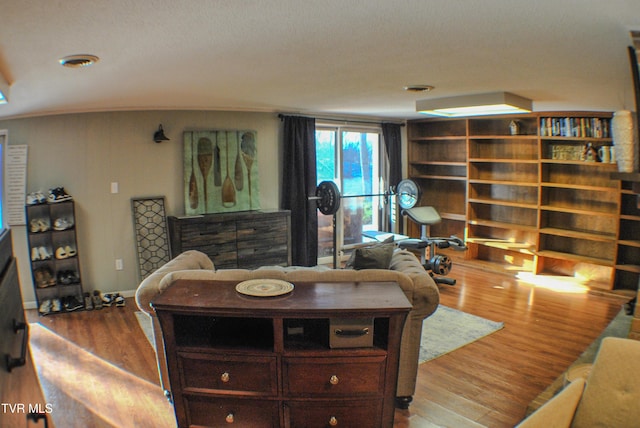 living room featuring hardwood / wood-style flooring