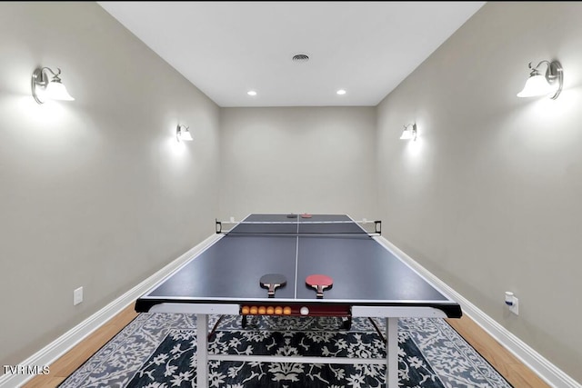 playroom featuring hardwood / wood-style floors