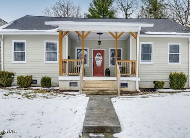 bungalow-style home featuring a porch