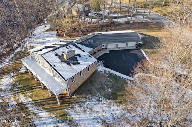 view of snowy aerial view