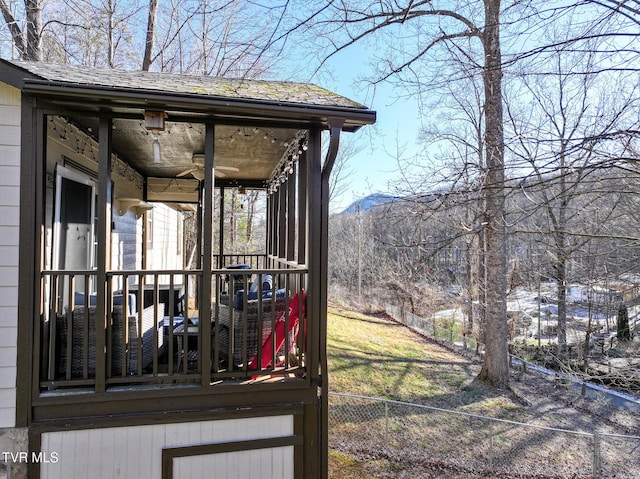 exterior space with a mountain view