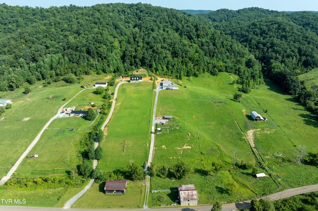 bird's eye view with a rural view