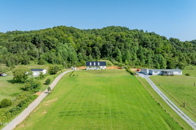 aerial view featuring a rural view