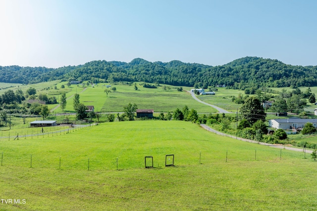 view of mountain feature featuring a rural view