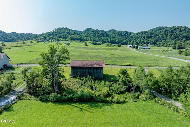 drone / aerial view with a rural view