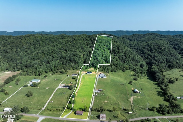 aerial view with a rural view