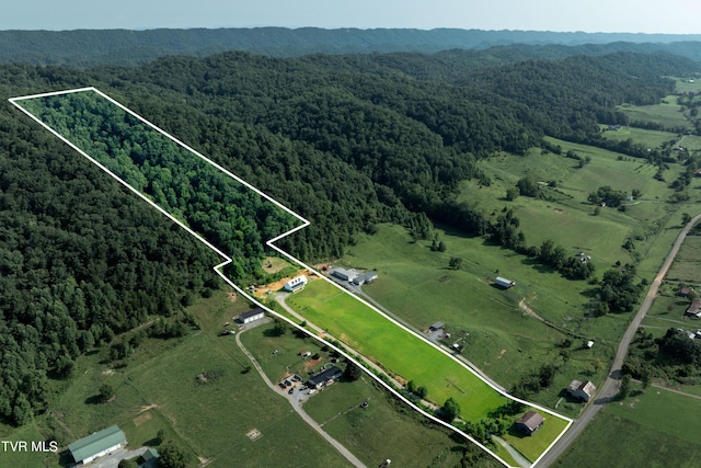 drone / aerial view featuring a rural view