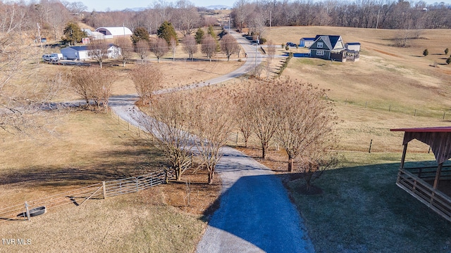 drone / aerial view with a rural view