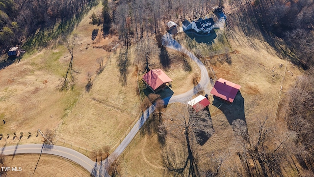 bird's eye view featuring a rural view