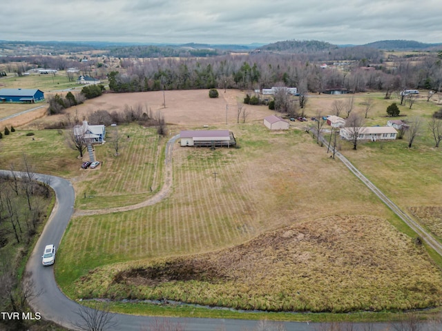 bird's eye view featuring a rural view