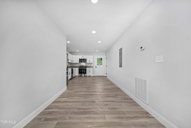 hall featuring light hardwood / wood-style floors