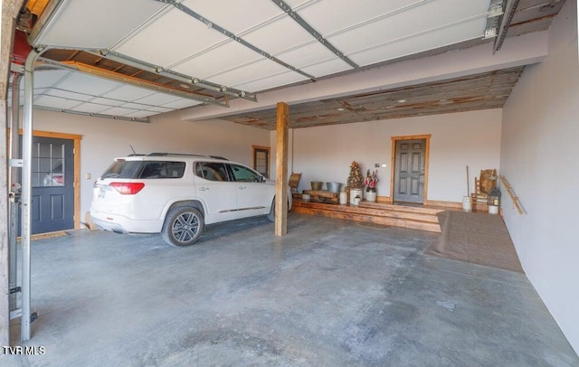 garage with a carport