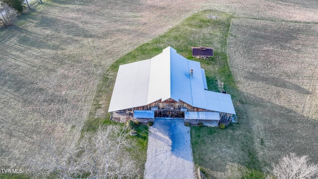 aerial view with a rural view