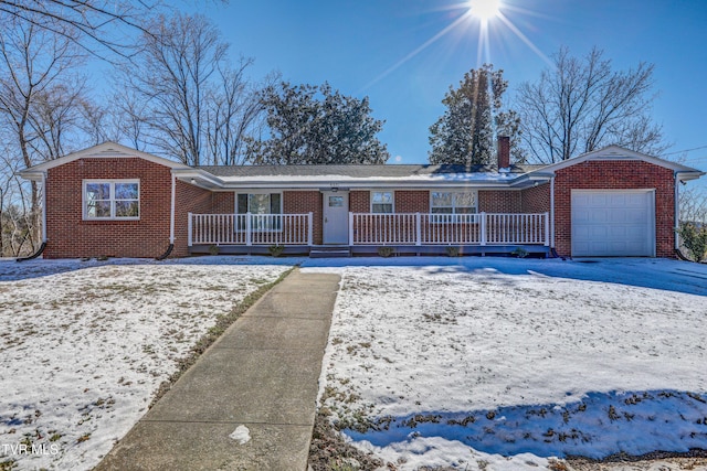 single story home with a garage