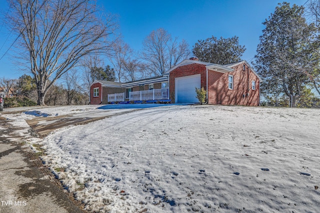 exterior space with a garage