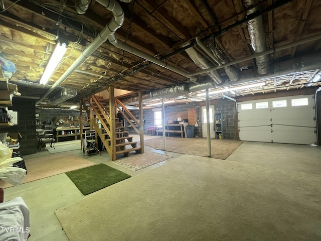 basement with plenty of natural light