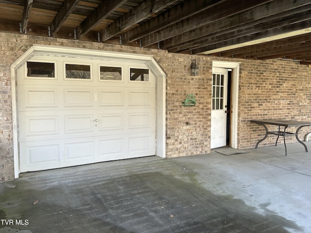 view of garage